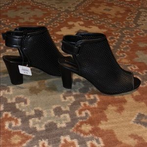Black perforated heels